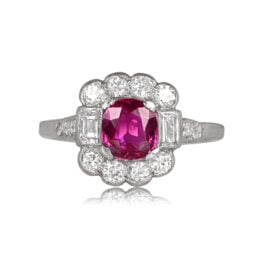 1.30 carat Ruby and Diamond Floral Ring - Enola Ring