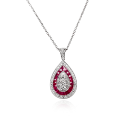 Pear-Shape Ruby and Diamond Pendant - Wimbleton Pendant sh101 TV
